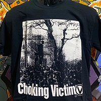 Choking Victim- Squattas Paradise on a black shirt