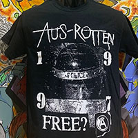 Aus Rotten- Free? on a black shirt