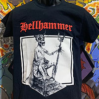 Hellhammer- Apocalyptic Raids on a black shirt