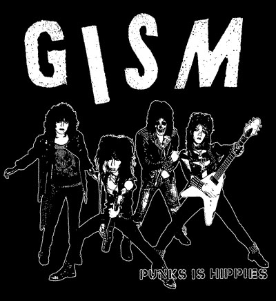 GISM- Punks Is Hippies on a black hooded sweatshirt (Sale price!)