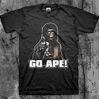 Planet Of The Apes- Go Ape on a black shirt (Sale price!)