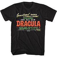 Hammer House Of Horror- Dracula, Sensational Shock And Thrill Show on a black ringspun cotton shirt