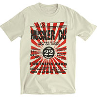 Husker Du- Eugene Flyer on a off white ringspun cotton shirt