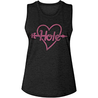 Hole- Arrow Logo on a black sleeveless girls shirt