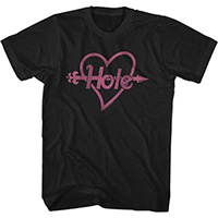 Hole- Arrow Logo on a black shirt