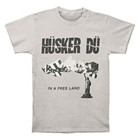 Husker Du- In A Free Land on a grey ringspun cotton shirt (Sale price!)