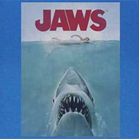 Jaws- Movie Poster on a royal ringspun cotton shirt