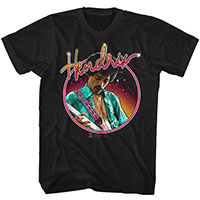 Jimi Hendrix- Neon Circle Pic on a black shirt