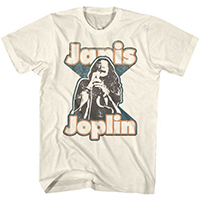 Janis Joplin- Singing on a natural shirt