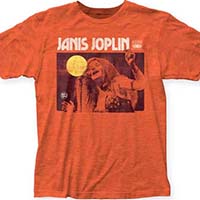 Janis Joplin- Live on a heather orange ringspun cotton shirt (Sale price!)
