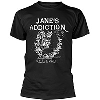 Jane's Addiction- Rooster on a black ringspun cotton shirt