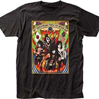 Kiss- Japanese Tour on a black ringspun cotton shirt (Sale price!)