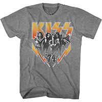 Kiss- '74 on a heather grey shirt