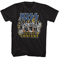 Kiss- Live In Concert Flame Pic on a black shirt