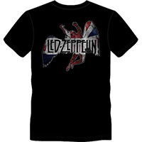 Led Zeppelin- Icarus Flag on a black ringspun cotton shirt