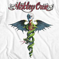 Motley Crue- Dr. Feelgood on a white ringspun cotton shirt