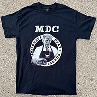 MDC- Corporate Death Burger on a black shirt