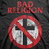 Bad Religion- Distressed Crossbuster on a black shirt