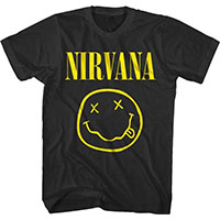 Nirvana- Cartoon Face on a black shirt