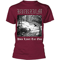 Burzum- Hvis Lyset Tar Oss on a maroon ringspun cotton shirt