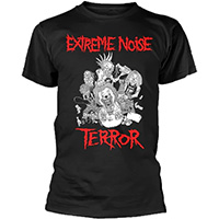 Extreme Noise Terror- Ronald on front, Est 1985 on back on a black shirt