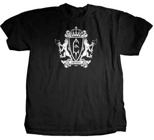 Emperor- Crest on front, Band Pic on back on a black shirt