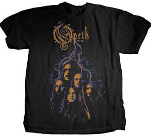 Opeth- Faces on front, Logo on back on a black shirt (Sale price!)