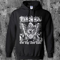 Phobia- Get Up And Kill on a black hooded sweatshirt (Sale price!)