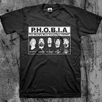 Phobia- The World's Most Dangerous Grind! on a black shirt (Sale price!)