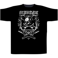 Marduk- Frontshwein Shield on front & back on a black shirt