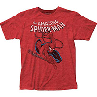 Marvel Comics- Spiderman (Swinging) on a heather cherry shirt (Sale price!)