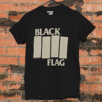 Black Flag- Bars And Logo on a black shirt