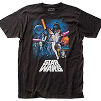 Star Wars- A New Hope Movie Poster on a black ringspun cotton shirt (Sale price!)