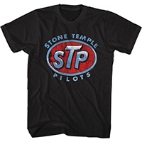 Stone Temple Pilots- STP on a black ringspun cotton shirt