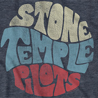 Stone Temple Pilots- Logo on a heather navy ringspun cotton shirt