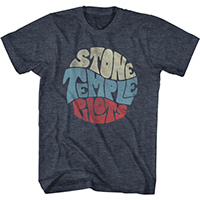 Stone Temple Pilots- Logo on a heather navy ringspun cotton shirt