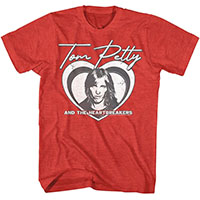 Tom Petty & The Heartbreakers- Face on a heather red shirt