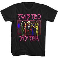 Twisted Sister- Fence Band Pic on a black ringspun cotton shirt