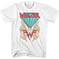 Weezer- Hands & Lightning on a white shirt