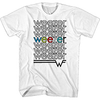 Weezer- Repeating Logo on a white shirt