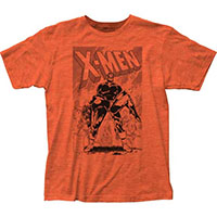 Marvel Comics- X Men on a heather orange ringspun cotton shirt (Sale price!)