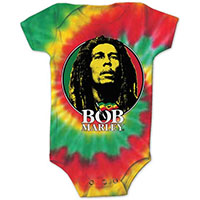 Bob Marley- Circle Pic on a tie dye onesie (Sale price!)
