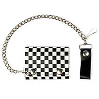 Checkerboard wallet- White & Black (Comes with chain!)