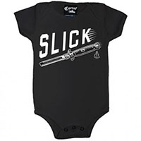 Slick - Switchblade Comb on a black onesie by Cartel Ink - SALE