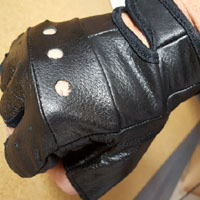 Black Leather Fingerless Gloves