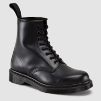 8 Eye Black Smooth Mono Boots by Dr. Martens - SALE UK 8 only / US men's 9/ women's 10
