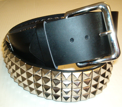 4 Row Pyramid Belt- Black Leather - Sale sz S only