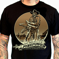 Lucky Mule Brand- Fire Power on a black shirt (Sale price!)