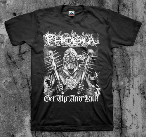 Phobia- Get Up And Kill on a black shirt (Sale price!)