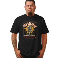 Sun Records - Electric Microphone on a black shirt by Steady Clothing - SALE M only